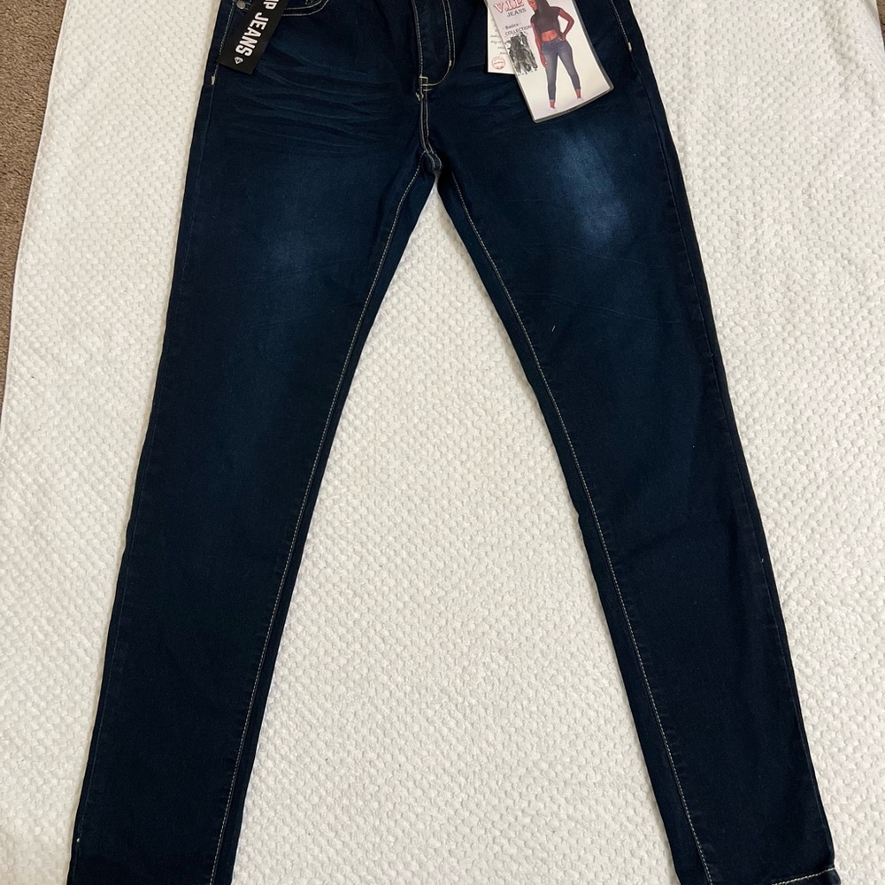 VIP Jeans Skinny Stretch Denim - Dark Blue Basics Collection NWT Size 11/30